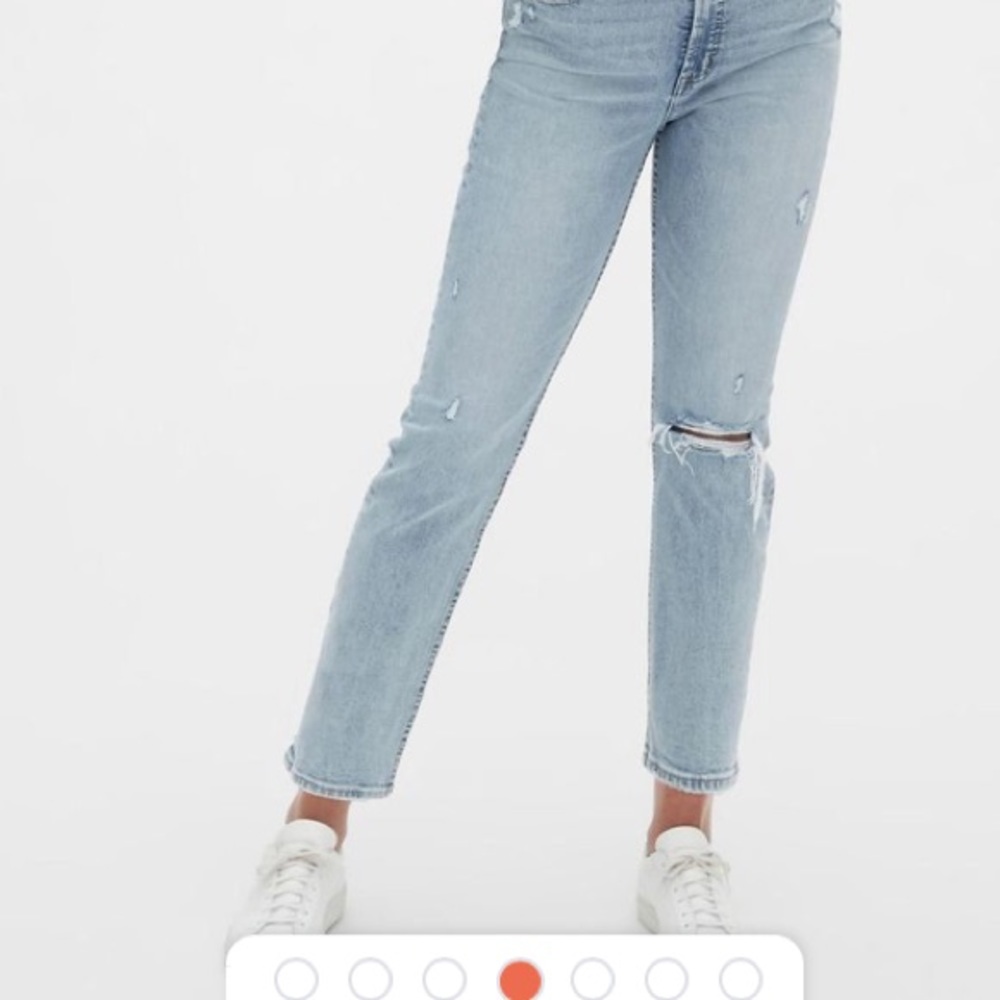 Gap Distressed Light-wash Low-rise Jeans